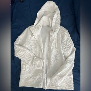 Women’s Pure White Hooded Zip-up Sweatshirt Size Small